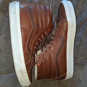 Brown leather vans